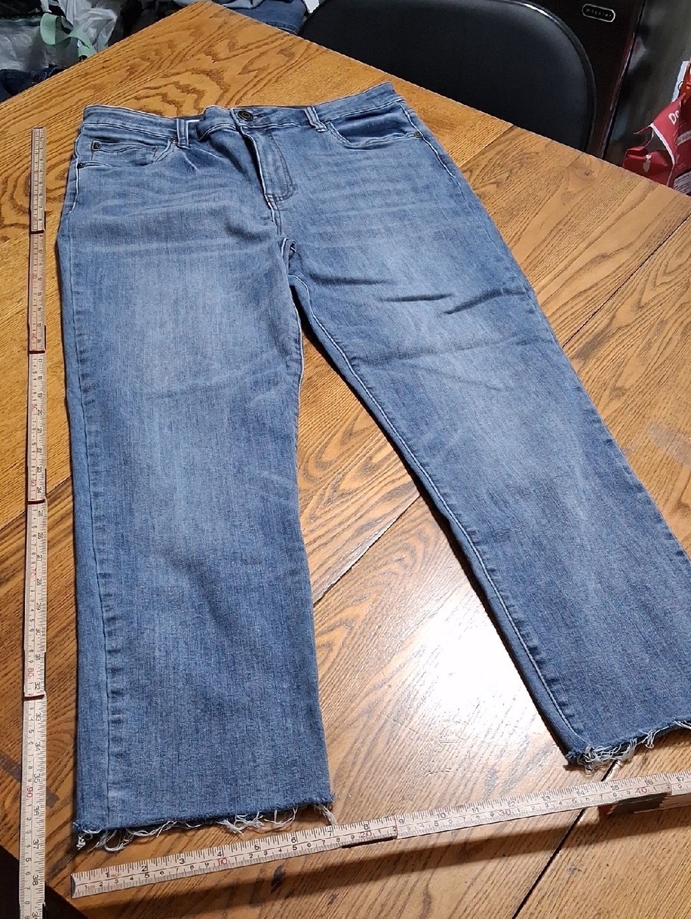 KUT FROM THE KLOTH Jeans 12 Womens BLUE KATY HIGH RISE ANKLE DENIM Used STRAIGHT